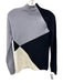 Donna Karan Size S Light Blue, Navy & White Viscose Blend Knit Mock Neck Sweater Light Blue, Navy & White / S