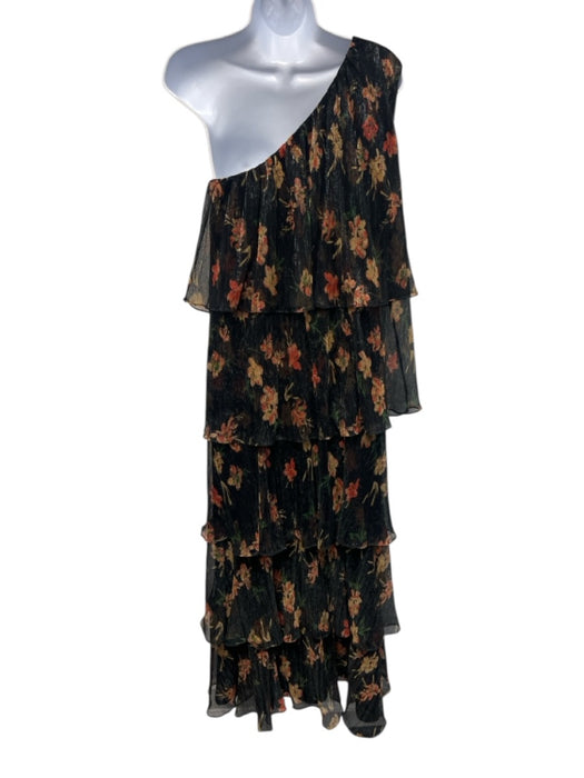 House of Harlow Size M Black, yellow & orange Polyester One Shoulder Dress Black, yellow & orange / M