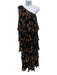 House of Harlow Size M Black, yellow & orange Polyester One Shoulder Dress Black, yellow & orange / M