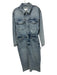 Pistola Size M Light Wash Cotton Denim Paneled 5 Pocket Zip Up Button up Dress Light Wash / M