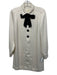 Kate Spade Size 4 White & Black Polyester Satin Long Sleeve Pleat Detail Dress White & Black / 4