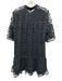 Abbey Glass Size M Black Polyester Short Sleeve Lace Overlay Satin Trim Dress Black / M