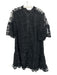 Abbey Glass Size M Black Polyester Short Sleeve Lace Overlay Satin Trim Dress Black / M