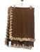 Worth Brown & Tan Cashmere Rabbit Trim Lace Wrap scarf Brown & Tan / Large
