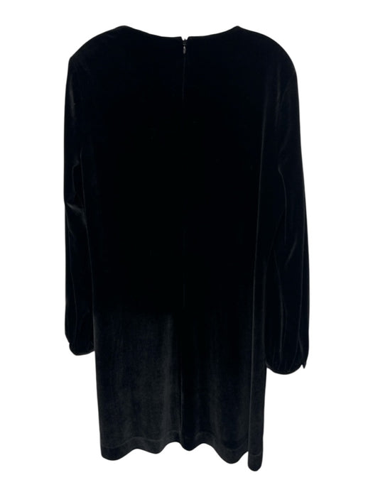 Tyler Boe Size L Black Polyester Velvet Long Sleeve V Neck Shift Dress Black / L