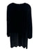 Tyler Boe Size L Black Polyester Velvet Long Sleeve V Neck Shift Dress Black / L