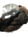 No Brand Brown & Black Velvet Mink Braided Velcro Close Headband Brown & Black