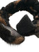No Brand Brown & Black Velvet Mink Braided Velcro Close Headband Brown & Black