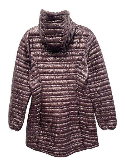 Patagonia Size M Burgundy Nylon Goose Down Puffer Hood 3/4 Length Jacket Burgundy / M