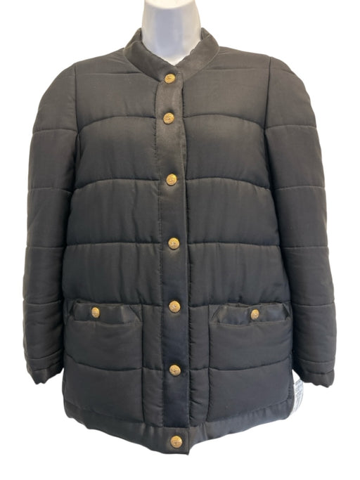 Chanel Boutique Size XS Black No Fabric Tag Down Fill Quilted Gold button Jacket Black / XS