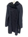 Mycra Pac Size M Navy Nylon Blend Pleated Hood Button Up 3/4 Length Jacket Navy / M
