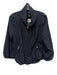 Armani Collezioni Size 2 Black Polymide Blend Mock Neck Stitch Detail Jacket Black / 2