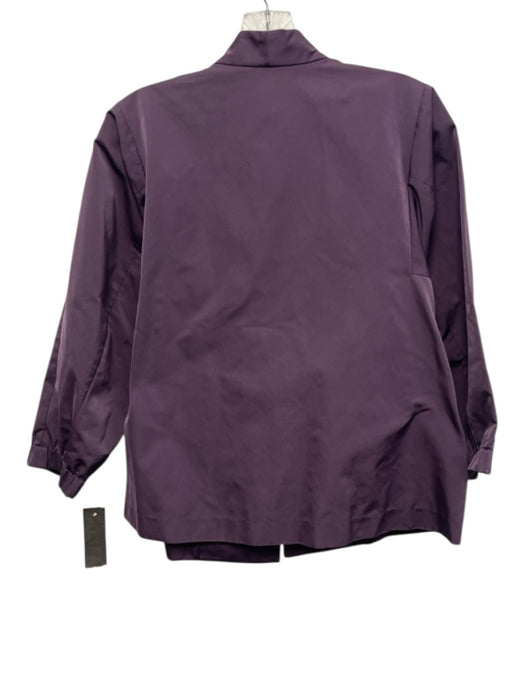 Lafayette 148 Size S Plum Purple Polyester High Neck Elastic Cuff Pockets Jacket Plum Purple / S
