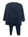 Lafayette 148 Size 2/4 Navy Cotton Blend Silver Buttons Exposed Zip Pant Set Navy / 2/4