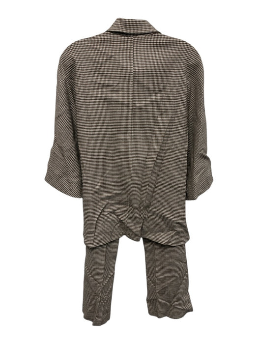Ann Mashburn Size XS Brown, cream & black Viscose & wool Short Sleeve Pant Set Brown, cream & black / XS