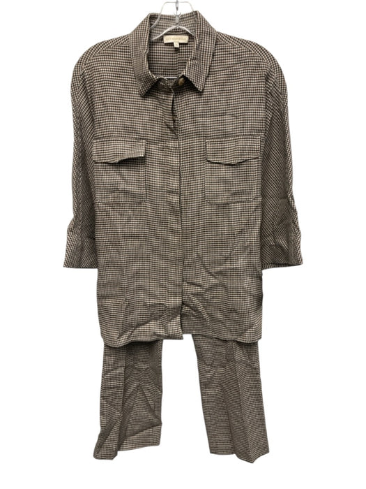 Ann Mashburn Size XS Brown, cream & black Viscose & wool Short Sleeve Pant Set Brown, cream & black / XS