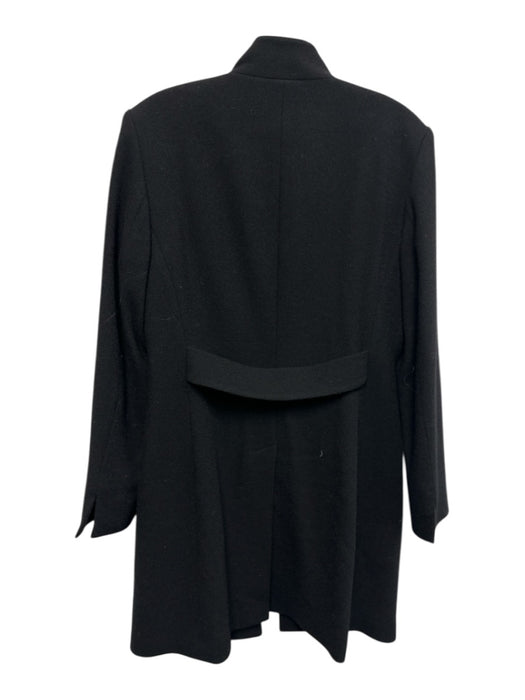 Elie Tahari Size S Black Virgin Wool stand collar Snaps Pockets Coat Black / S