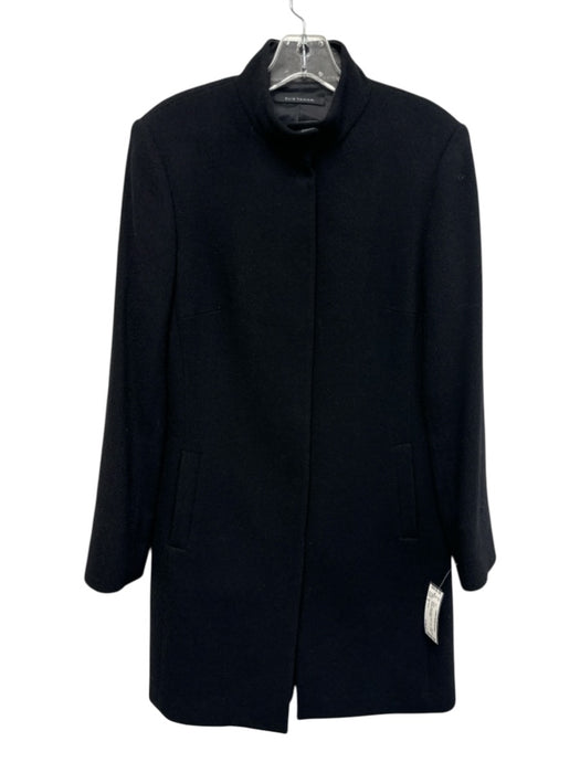 Elie Tahari Size S Black Virgin Wool stand collar Snaps Pockets Coat Black / S