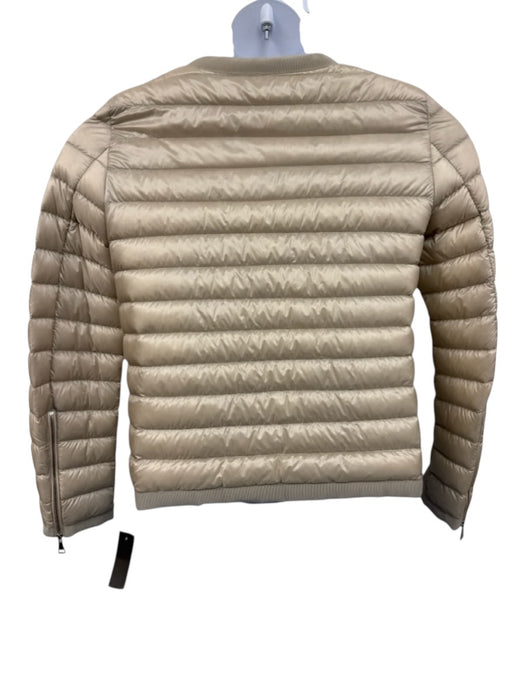 Moncler Size 1/S Beige Polyamide Goose Down Zip Up Puffer Zip Sleeves Jacket Beige / 1/S