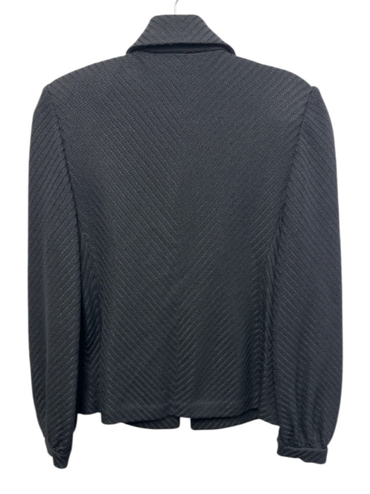 St John Collection Size 2 Black Wool & Rayon Shoulder Pads Single Button Jacket Black / 2