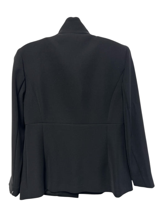 Nina Mclemore Size 0 Black Polyester Stand Collar Buttons Pockets Jacket Black / 0
