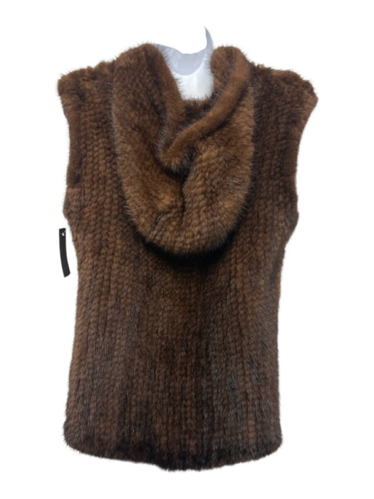 Belle Fare Size S Brown Mink Fur Zip Up Vest Brown / S