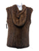 Belle Fare Size S Brown Mink Fur Zip Up Vest Brown / S