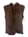 Belle Fare Size S Brown Mink Fur Zip Up Vest Brown / S