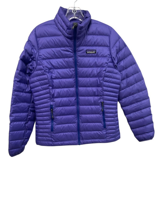Patagonia Size S Purple Polyester Goose Down Stand Collar Zip Up Puffer Jacket Purple / S