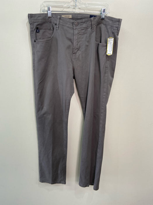 AG Size 38 Grey Cotton Solid Zip Fly Men's Pants