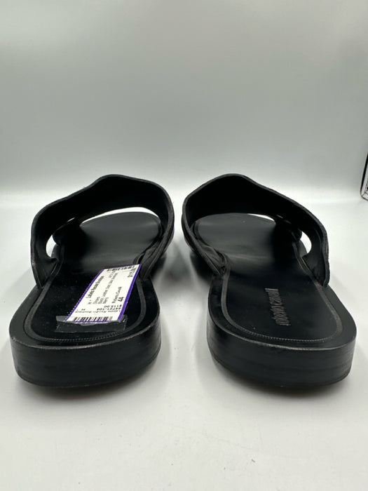Roberto Cavalli Shoe Size 44 Black Leather Solid Slide Men's Shoes