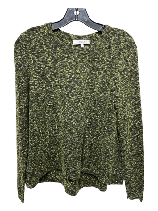 Milly Size P Green & Black Viscose Long Sleeve Speckled Sweater Green & Black / P