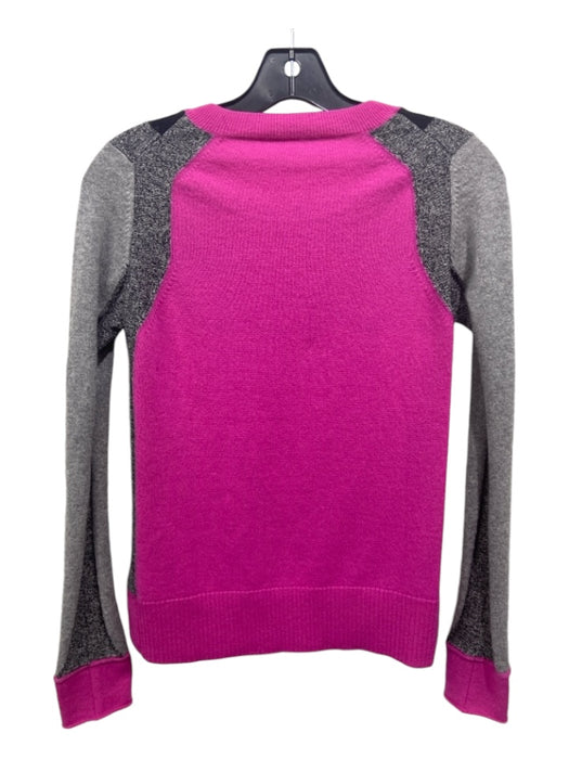 Autumn Cashmere Size XS Black, Pink, Gray Cashmere Long Sleeve Ribbed Sweater Black, Pink, Gray / XS