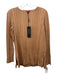 Misook Size XS Tan Brown Viscose Blend Long Sleeve Cable Knit Side Slit Sweater Tan Brown / XS