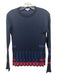 Kenzo Size XS Navy, Black, Red Viscose Blend Long Sleeve Ribbed Glitter Sweater Navy, Black, Red / XS