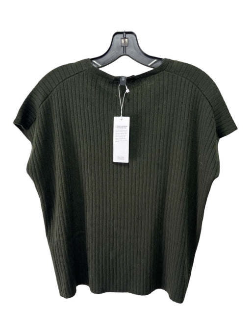 Eileen Fisher Size XXS Dark Green Organic Cotton Ribbed Knit Round Neck Top Dark Green / XXS