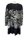 Diane Von Furstenberg Size P Off White & Black Merino Wool Knee Length Dress Off White & Black / P