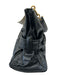 Balmain Black & Gold Leather Shoulder Bag Croc Embossed Oversized Buckle Bag Black & Gold / Medium