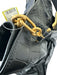 Balmain Black & Gold Leather Shoulder Bag Croc Embossed Oversized Buckle Bag Black & Gold / Medium