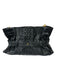 Balmain Black & Gold Leather Shoulder Bag Croc Embossed Oversized Buckle Bag Black & Gold / Medium