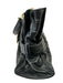Balmain Black & Gold Leather Shoulder Bag Croc Embossed Oversized Buckle Bag Black & Gold / Medium