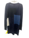Akris Size 2 Black, Blue, Brown Wool Long Sleeve Color Block Knit Sweater Black, Blue, Brown / 2