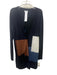 Akris Size 2 Black, Blue, Brown Wool Long Sleeve Color Block Knit Sweater Black, Blue, Brown / 2