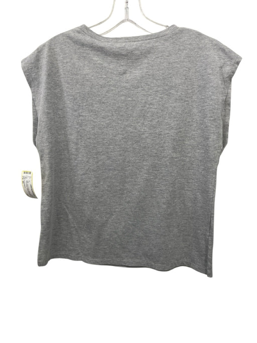 Kobi Halperin Size XS Gray & Gold Cotton Cap Sleeve Floral Sequin Heathered Top Gray & Gold / XS