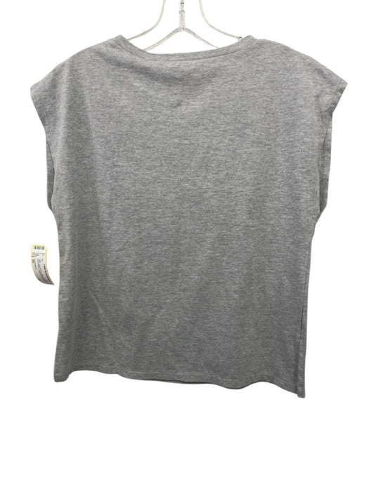 Kobi Halperin Size XS Gray & Gold Cotton Cap Sleeve Floral Sequin Heathered Top Gray & Gold / XS