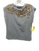 Kobi Halperin Size XS Gray & Gold Cotton Cap Sleeve Floral Sequin Heathered Top Gray & Gold / XS