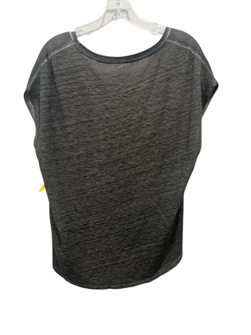 Majestic Filatures Size XS Gray Silk Cap Sleeve V Neck Mixed Fabric Top Gray / XS
