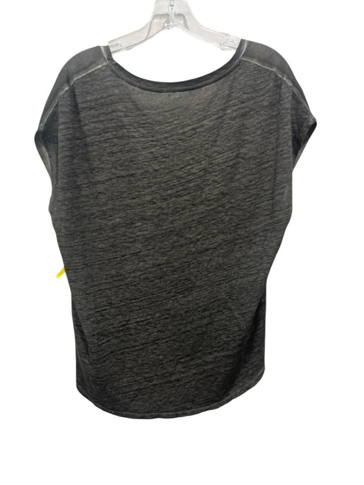 Majestic Filatures Size XS Gray Silk Cap Sleeve V Neck Mixed Fabric Top Gray / XS