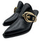 Stuart Weitzman Shoe Size 6.5 Black Leather Buckle Stacked Heel Mule Pumps Black / 6.5