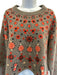 Altuzarra Size XS Gray, Red, Cream Cashmere Metallic Thread Floral Knit Sweater Gray, Red, Cream / XS